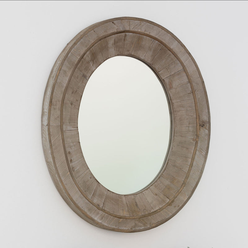 Privative Reclaimed Wood Oval Mirror