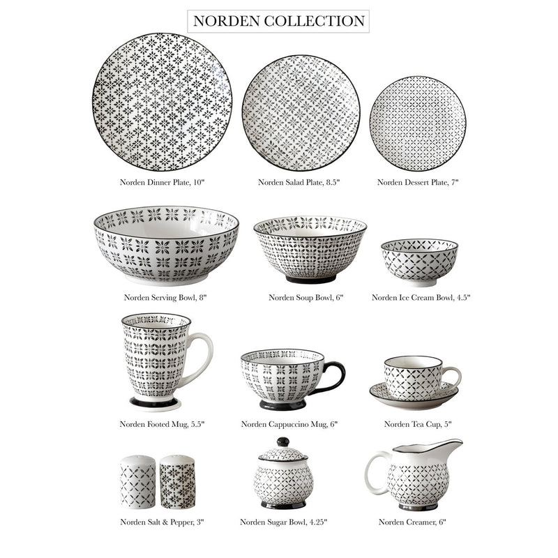 Norden Pattern Tea cup and Saucer, SET 6