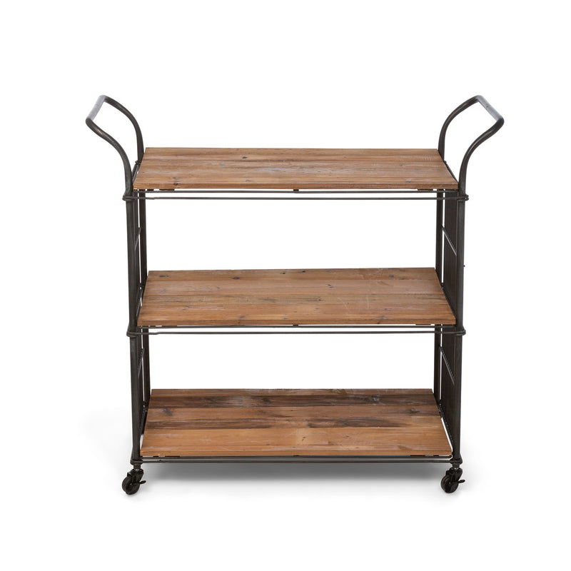Reclaimed Wood and Metal Kitchen Cart