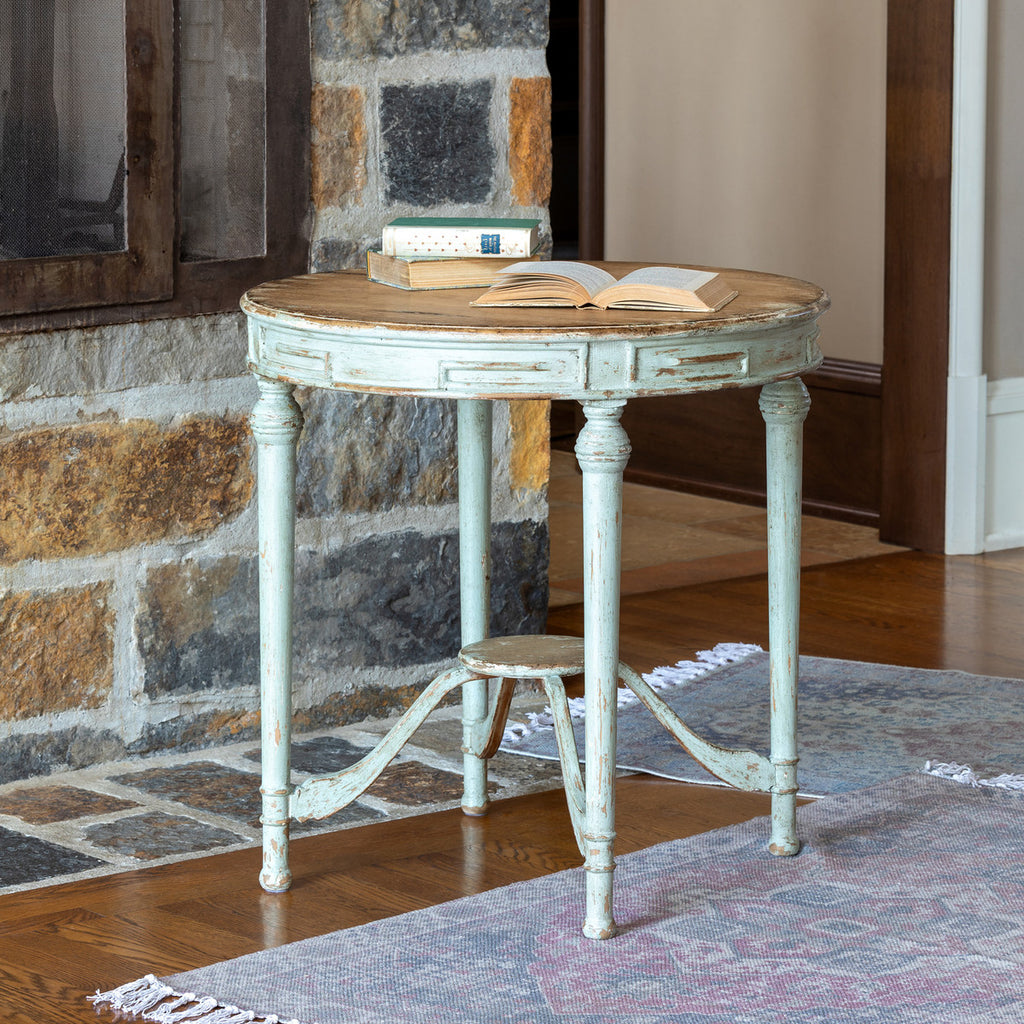 French-Style Painted Petite Round Table