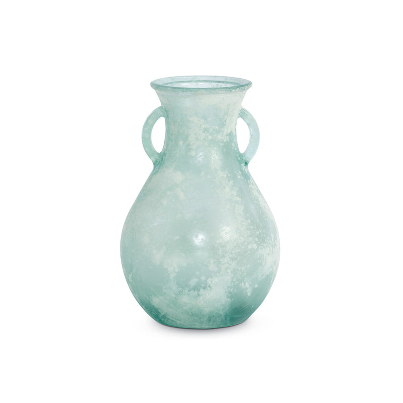 Glass Vase with Handles, Frosted Medium