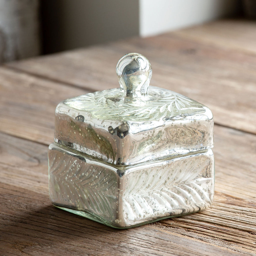 Glass Antique Etched Canister SET 4
