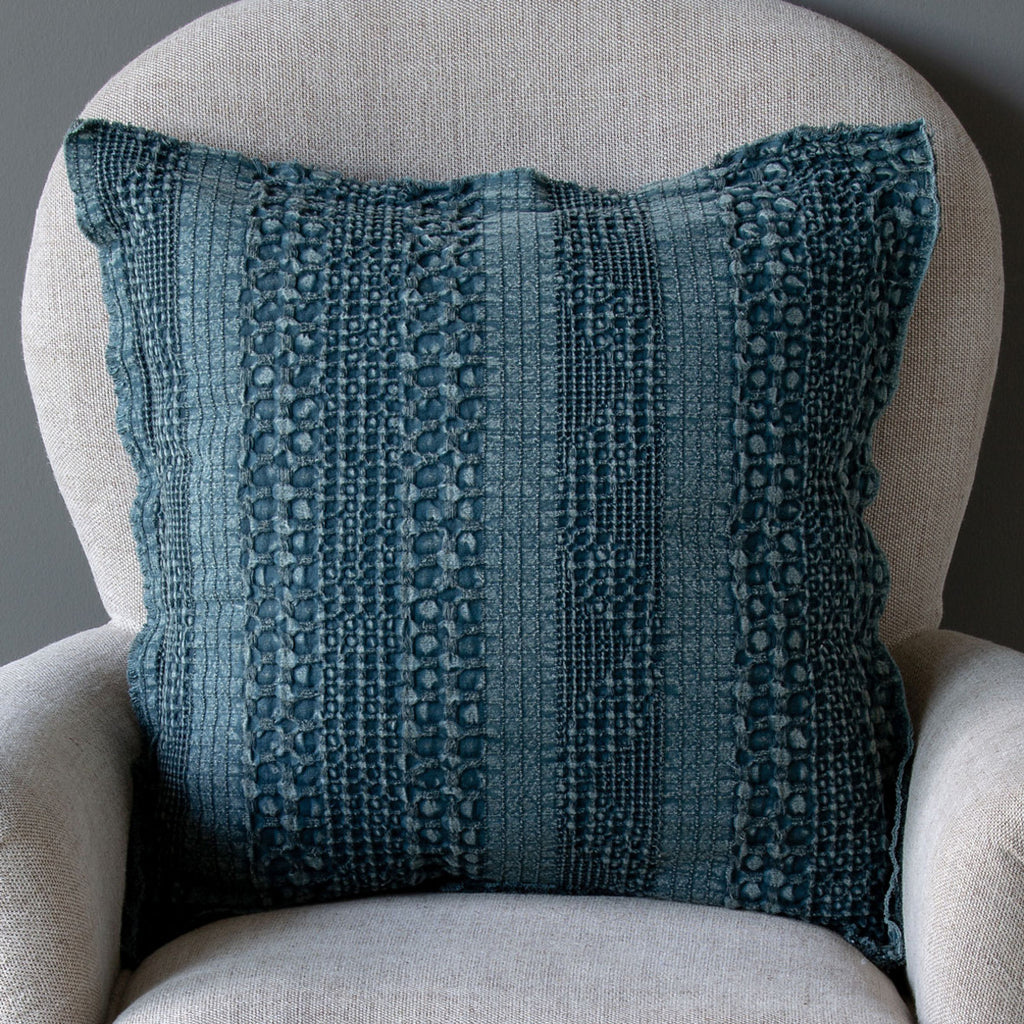 Heathered Waffle Weave Pillow, Teal