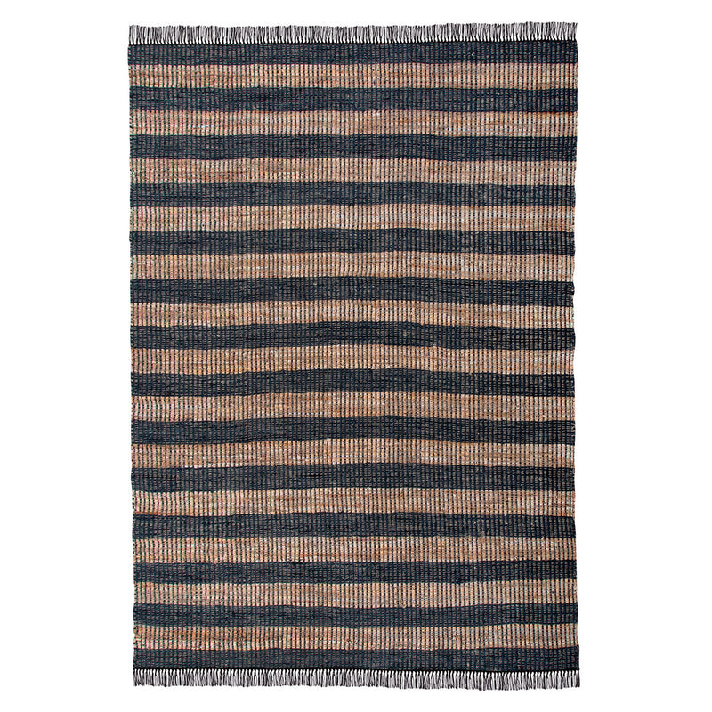 Leather and Hemp Woven Rug 7'9"x9'9"