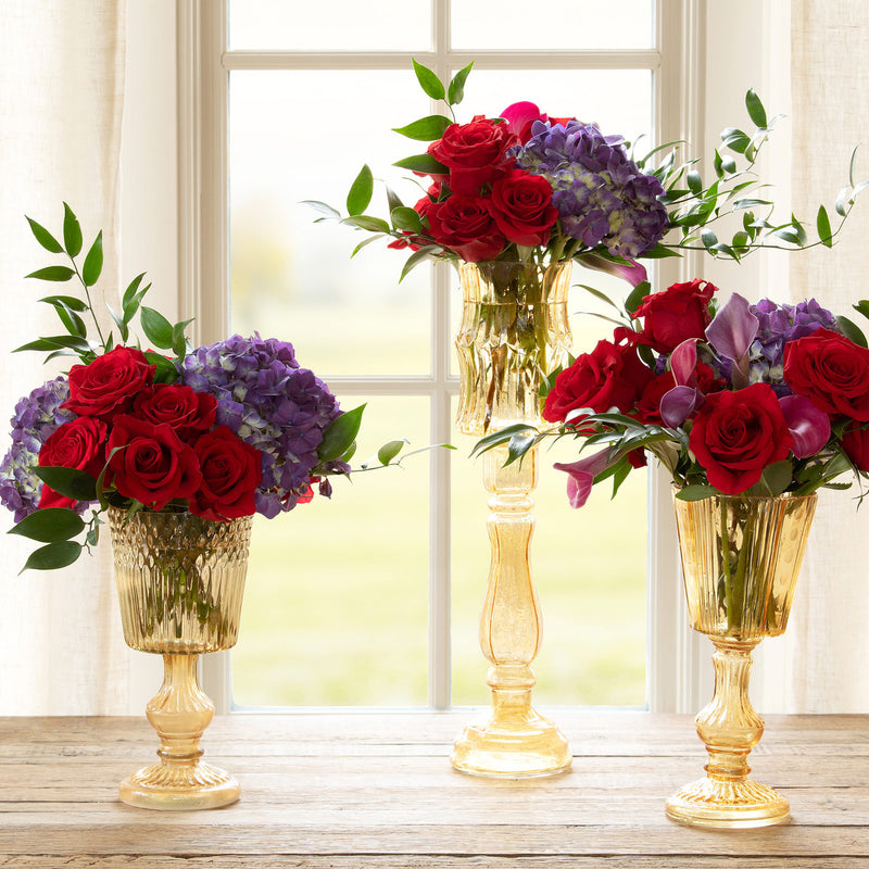 Maybelle Amber Glass Candle Holder/Vase