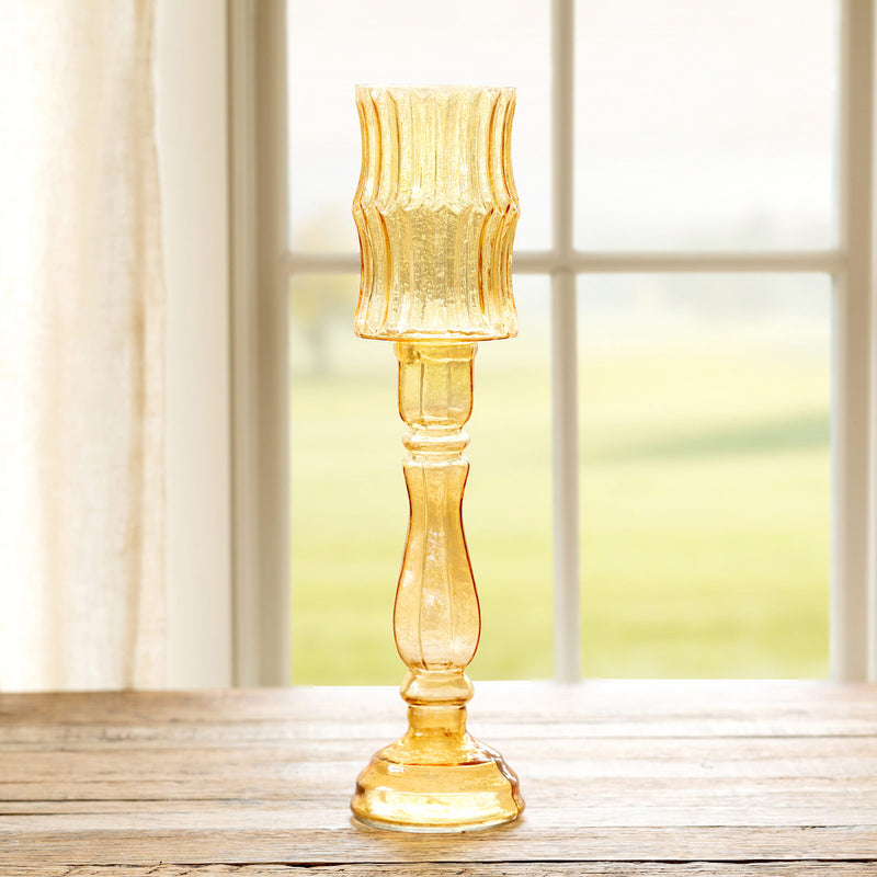 Maybelle Amber Glass Candle Holder/Vase