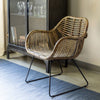 Miller Rattan and Iron Accent Chair