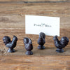 Cast Iron Rooster Place Card Holder SET 4