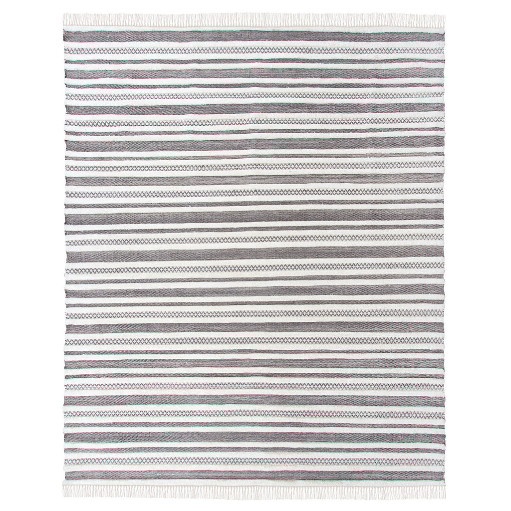 Textured Stripe Pattern Wool Rug 7'9"x9'9"